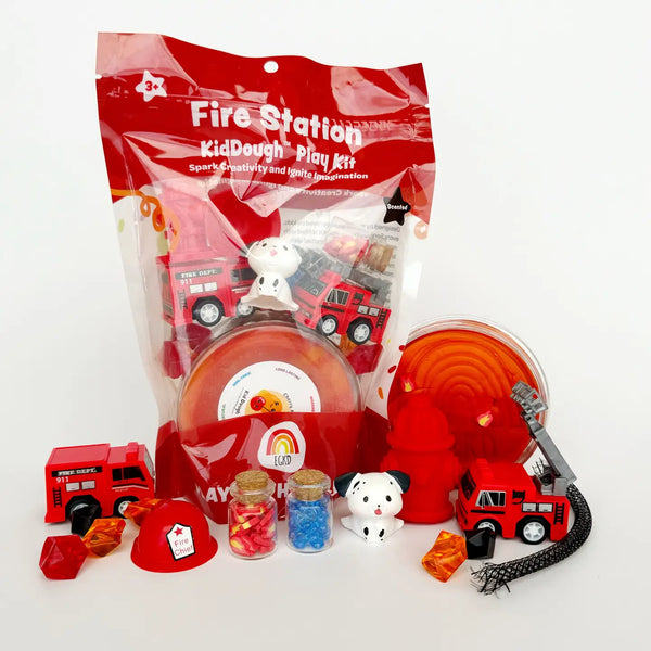 Fire Station (Cherry Mango) Kiddough Play Kit - Linzis