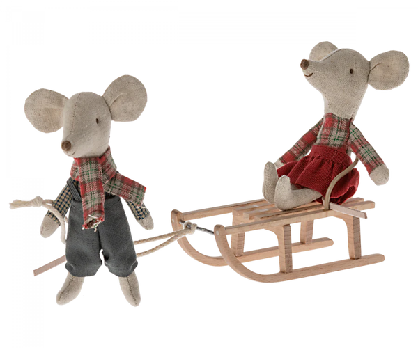 Wooden Sled, Mouse - Linzis