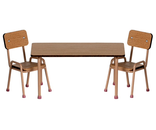 Table and chair set, Mouse - Dark powder - Linzis