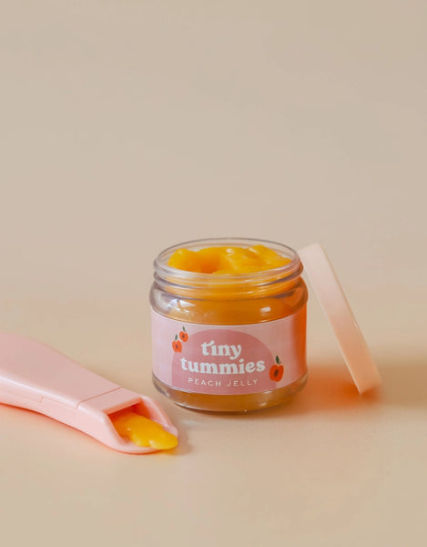 Tiny Tummies - Peach Jelly Food - Jar and Spoon - Linzis