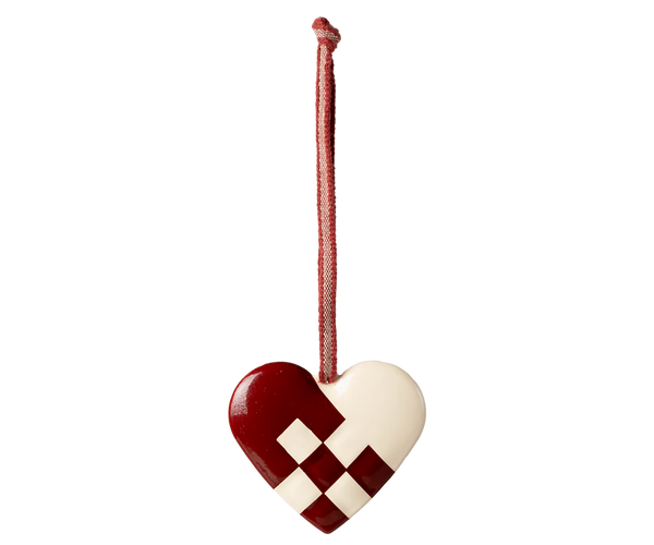 Metal ornament, Small heart - Red - Linzis