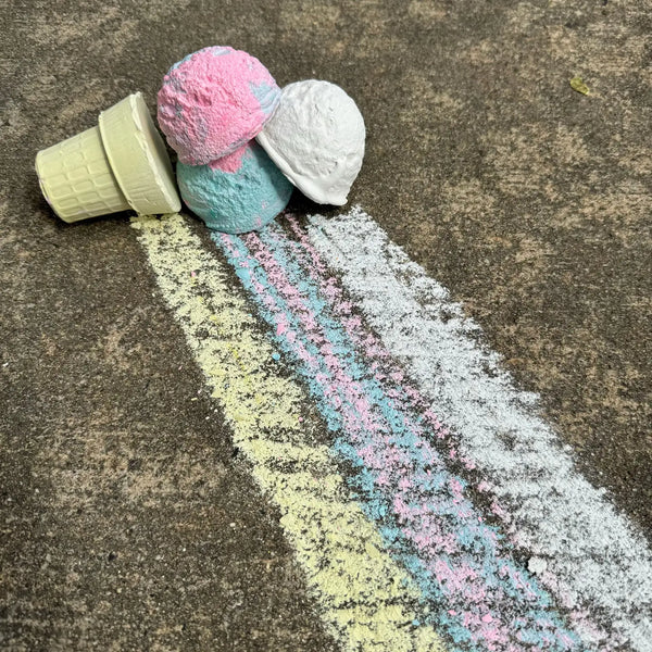 Blue Raspberry Ice Cream Cone Handmade Sidewalk Chalk - Linzis