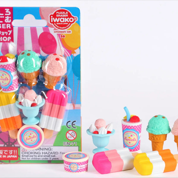 Iwako Ice Cream Shop Eraser Card - Linzis