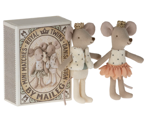 Royal Twins Mice, Little Sister and Brother in Box New - Linzis
