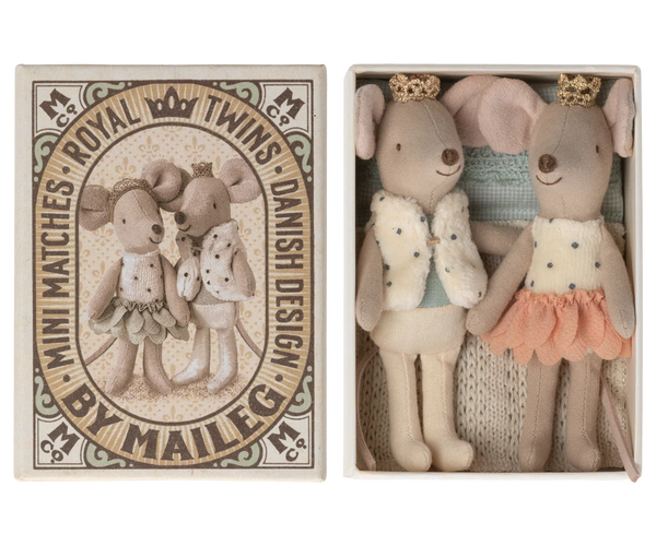 Royal Twins Mice, Little Sister and Brother in Box New - Linzis