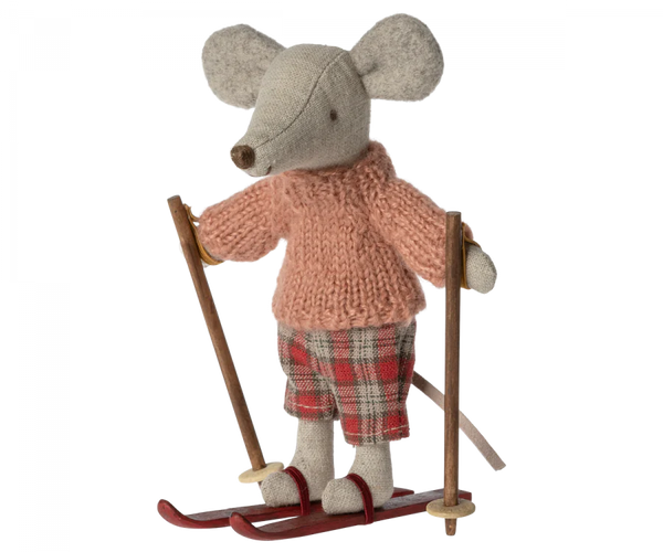 Winter Mouse with Ski Set, Big Sister - Linzis