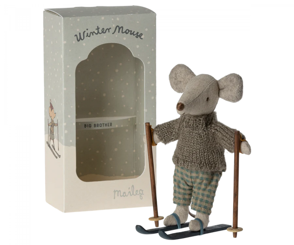 Winter Mouse with Ski Set, Big Brother - Linzis