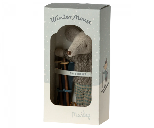 Winter Mouse with Ski Set, Big Brother - Linzis