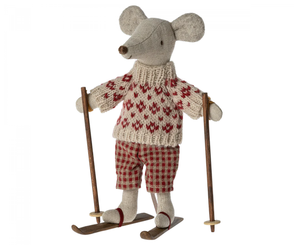 Winter Mouse with Ski Set, Mum - Linzis