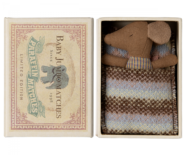 Sleepy wakey baby mouse in matchbox - Rose NEW - Linzis