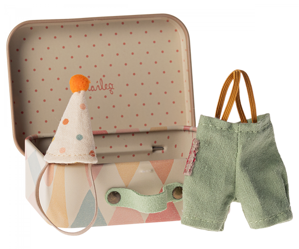 Clown clothes in suitcase, Little brother mouse - Linzis
