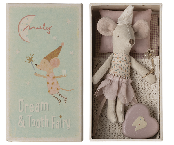 Tooth Fairy Mouse, LIttle Sister in Match Box New - Linzis