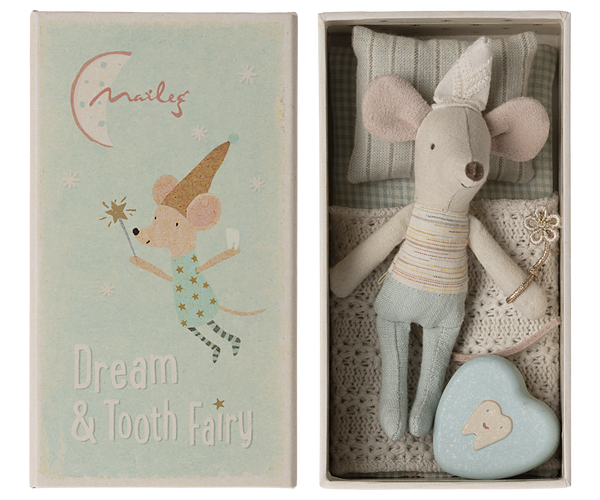 Tooth Fairy Mouse, LIttle Brother in Match Box - Linzis