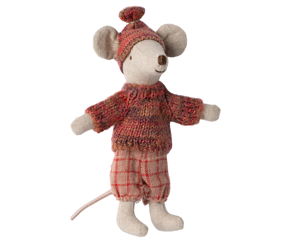 Winter mouse with ski set, Big sister - Rose - Linzis