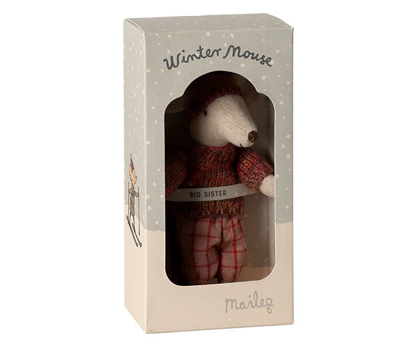 Winter mouse with ski set, Big sister - Rose - Linzis