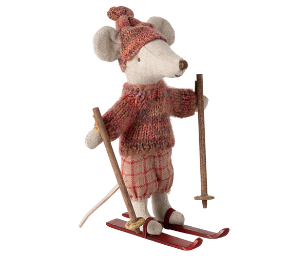 Winter mouse with ski set, Big sister - Rose - Linzis