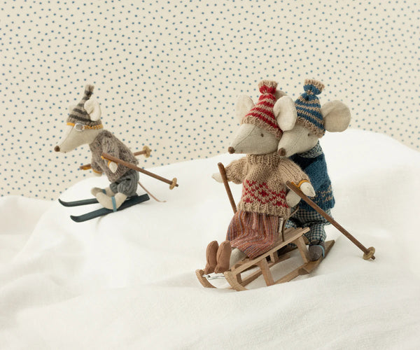 Knitted sweater and hat, Mum mouse - Linzis