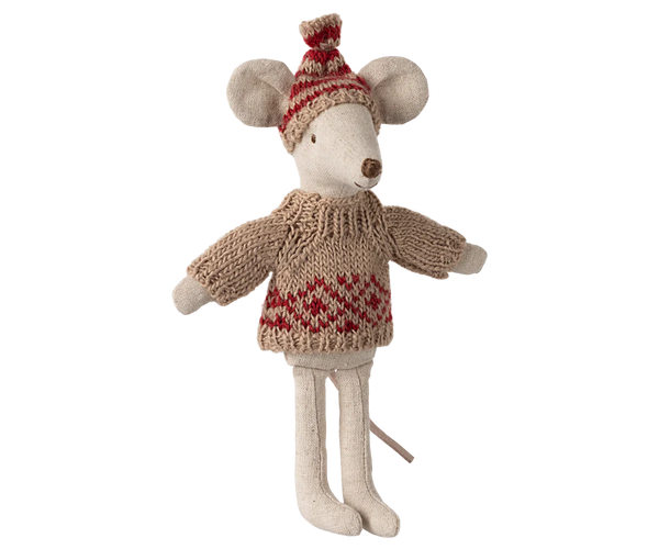 Knitted sweater and hat, Mum mouse - Linzis