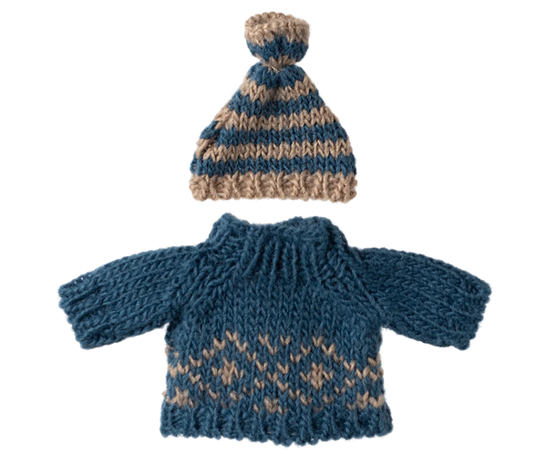 Knitted sweater and hat, Dad mouse - Linzis