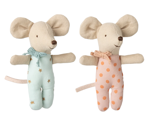 Twins, Baby Mice in Matchbox- New - Linzis