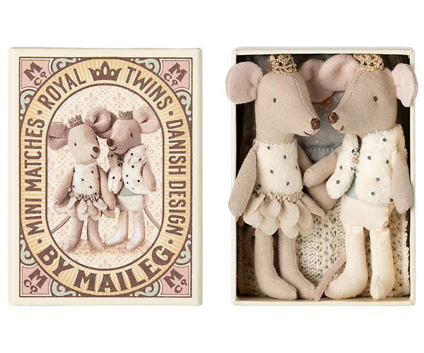 Royal twin mice, Little sister and brother in matchbox - Linzis