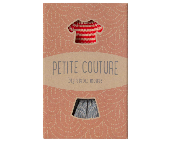 Knitted sweater and skirt, Big sister mouse - Linzis