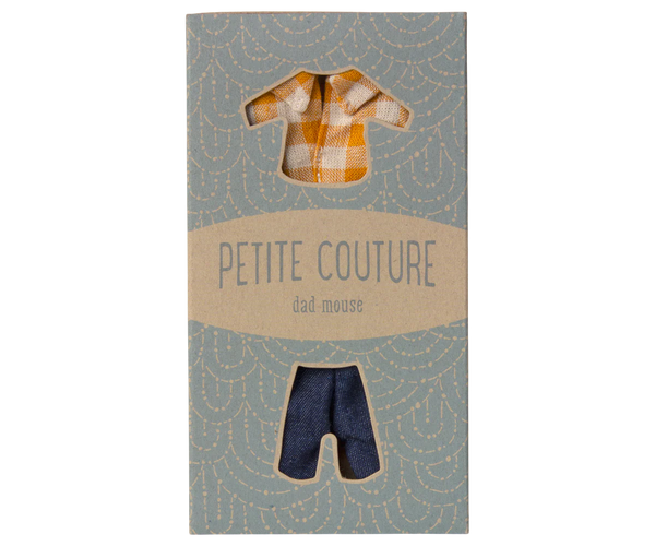 Yellow checked shirt and pants, Dad mouse - Linzis