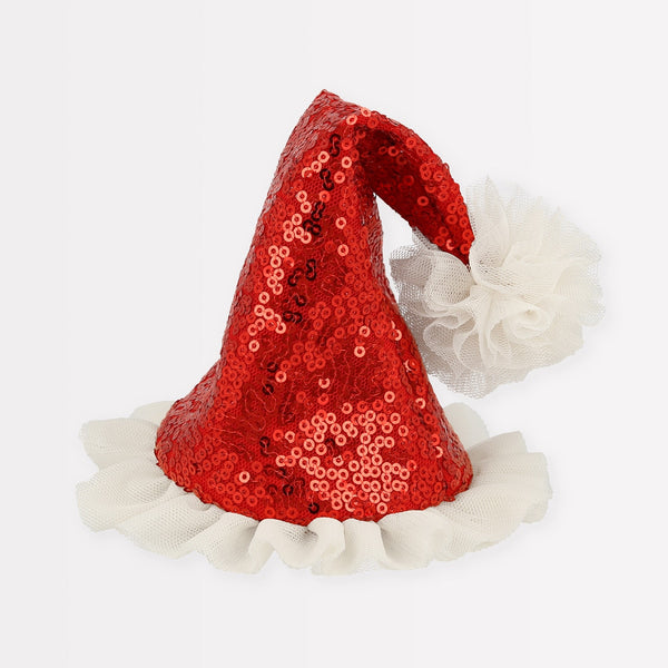 Sequin Santa Hat Hair Clip - Linzis