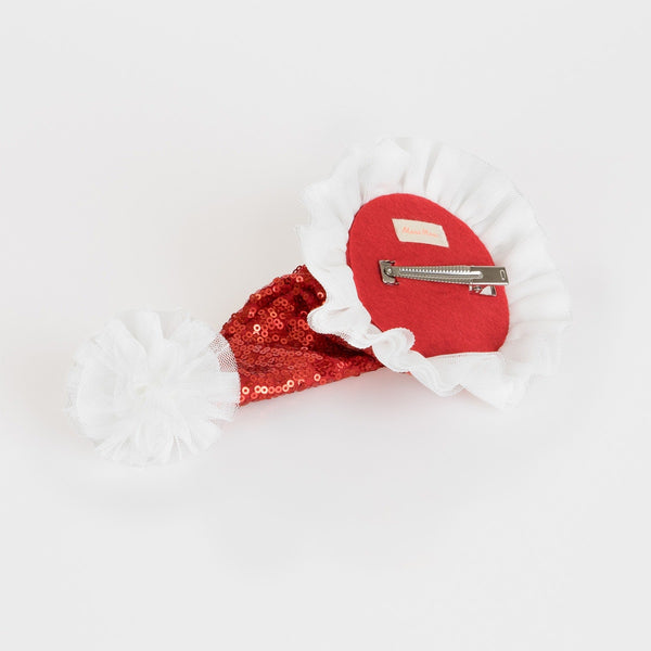Sequin Santa Hat Hair Clip - Linzis