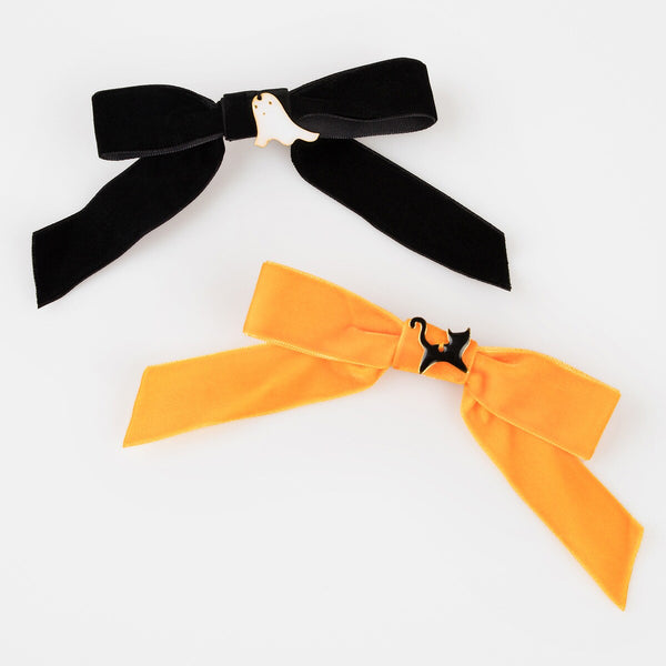 Velvet Bow Hair Clips (x 4) - Linzis