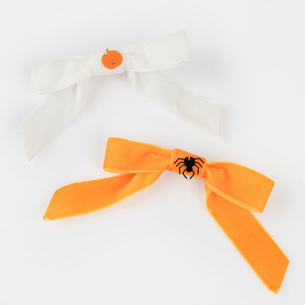 Velvet Bow Hair Clips (x 4) - Linzis