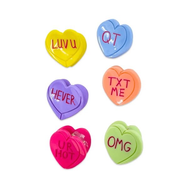 Micro Candy Hearts Hair Claw Clip Set