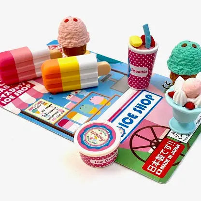 Iwako Ice Cream Shop Eraser Card - Linzis