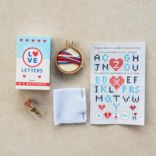 Love Letters Mini Hoop Cross Stitch - Linzis