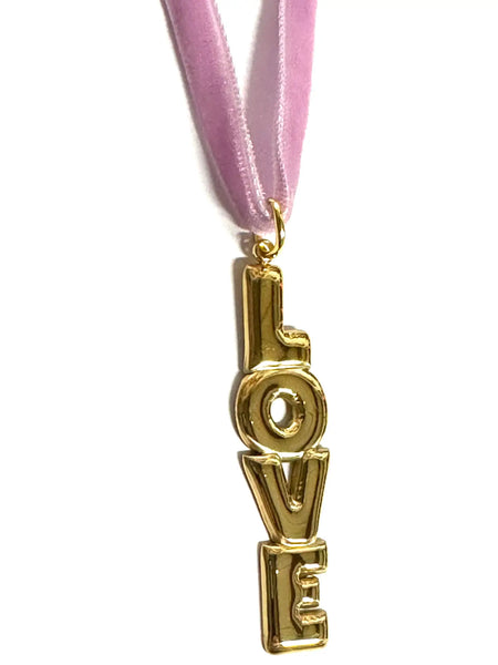 Love" Velvet Charm Necklace - Linzis