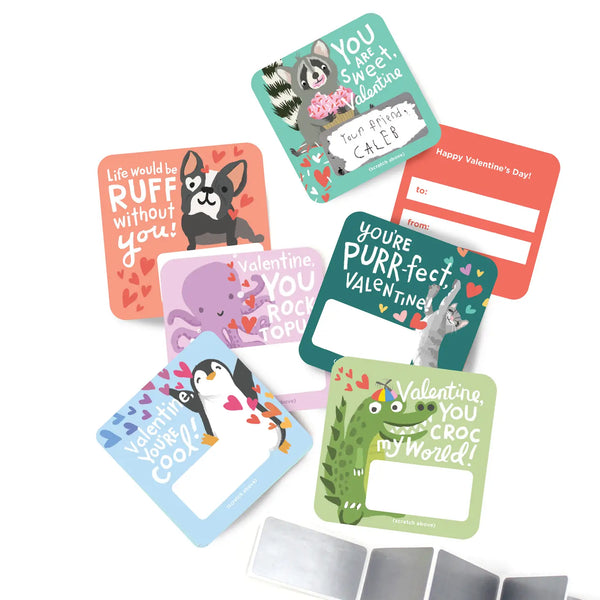 Scratch-Off Valentines - Animal Puns - Linzis