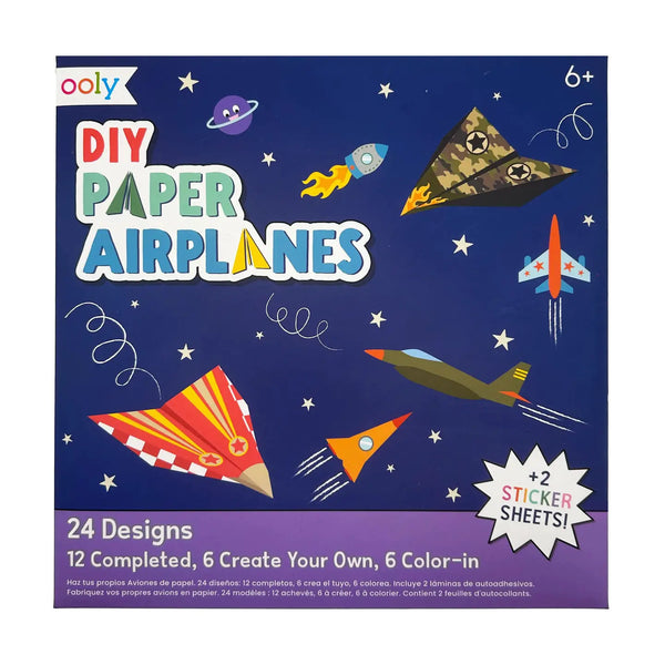 D.I.Y. Paper Air Planes Activity Kit - Set of 24 Designs - Linzis