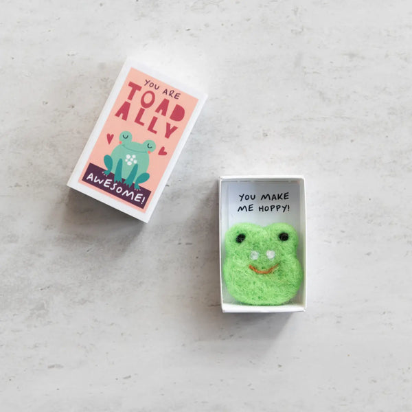 Toadally Awesome Wool Felt Frog in A Matchbox - Linzis