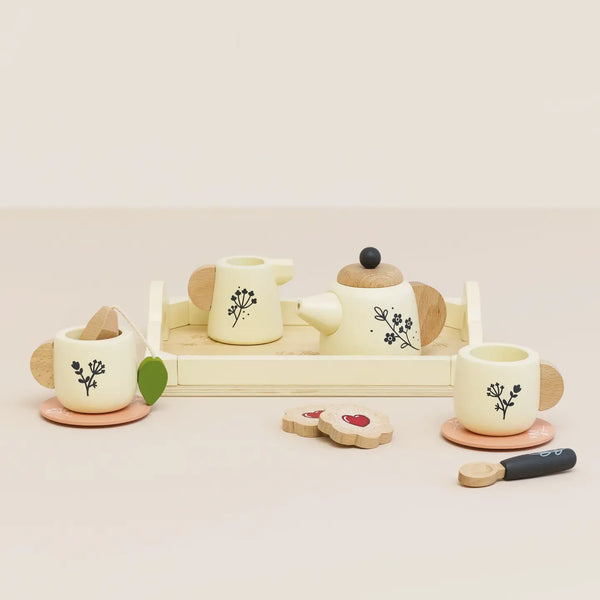 Eco-Friendly Wooden Tea Set & Tray - Linzis