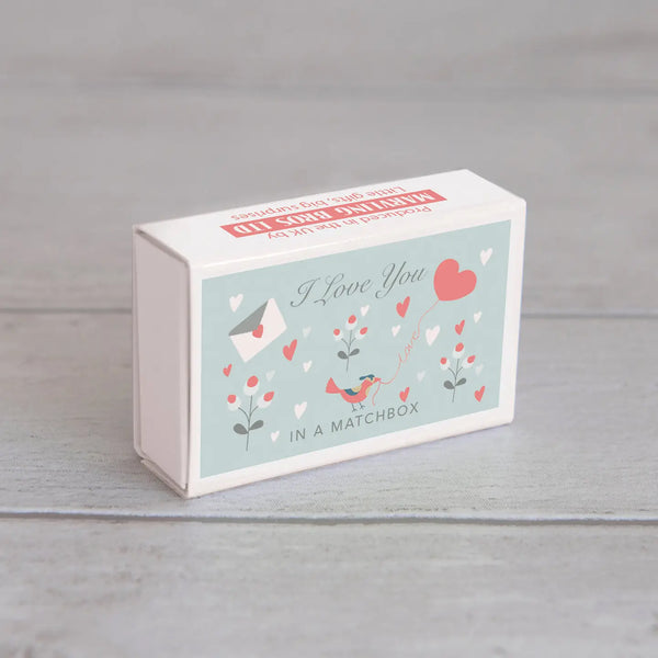 Wool Felt Heart and Love Message in A Matchbox - Linzis