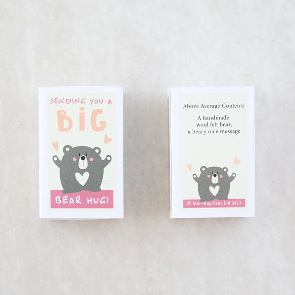 Big Bear Hug Wool Felt Bear in A Matchbox - Linzis