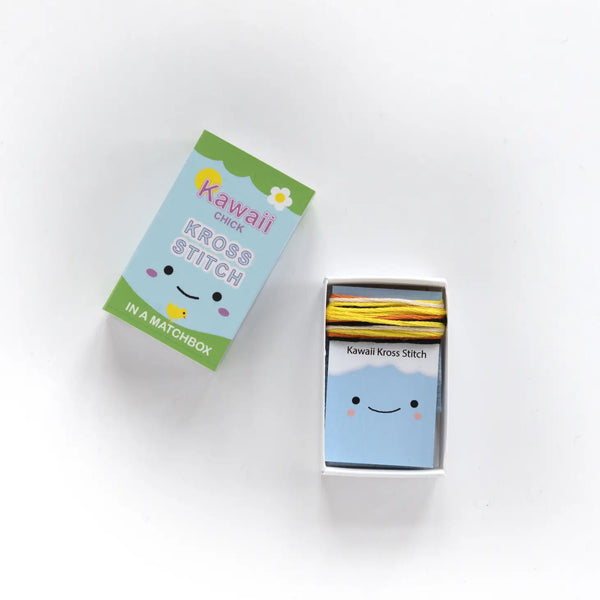 Kawaii Chick Mini Cross Stitch Kit in A Matchbox - Linzis
