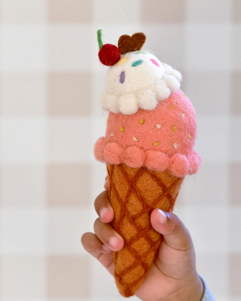 Felt Watermelon and Coconut Sorbet Ice Cream (2 Scoops) - Linzis