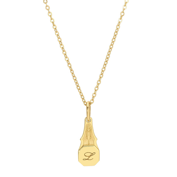 Signet "Plume" Pendant Necklace - Linzis