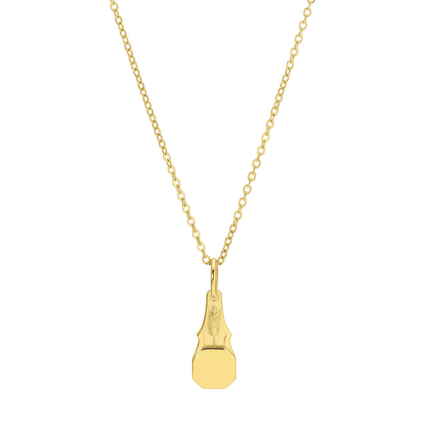 Signet "Plume" Pendant Necklace - Linzis
