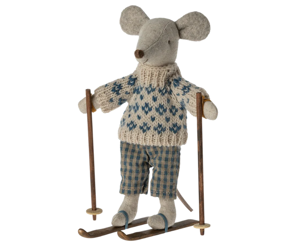Winter Mouse with Ski Set, Dad - Linzis