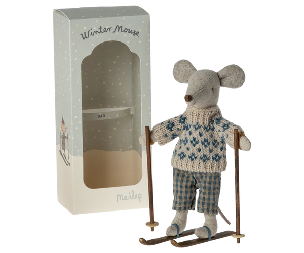 Winter Mouse with Ski Set, Dad - Linzis