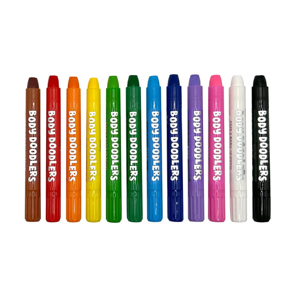 Body Doodlers Face & Body Crayons - Set of 12 Colors - Linzis