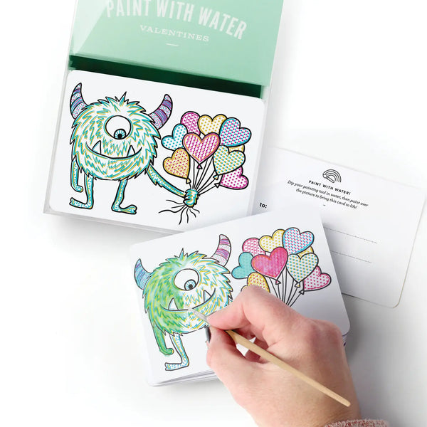 Paint with Water Valentines - Monster - Linzis