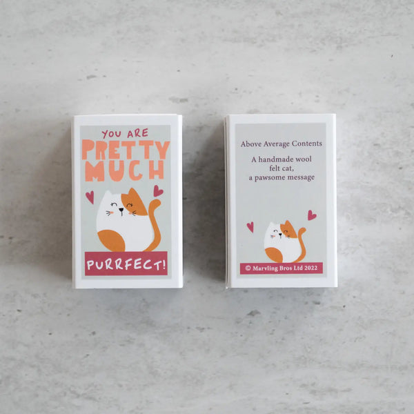 You're Purrfect Wool Felt Cat in A Matchbox - Linzis